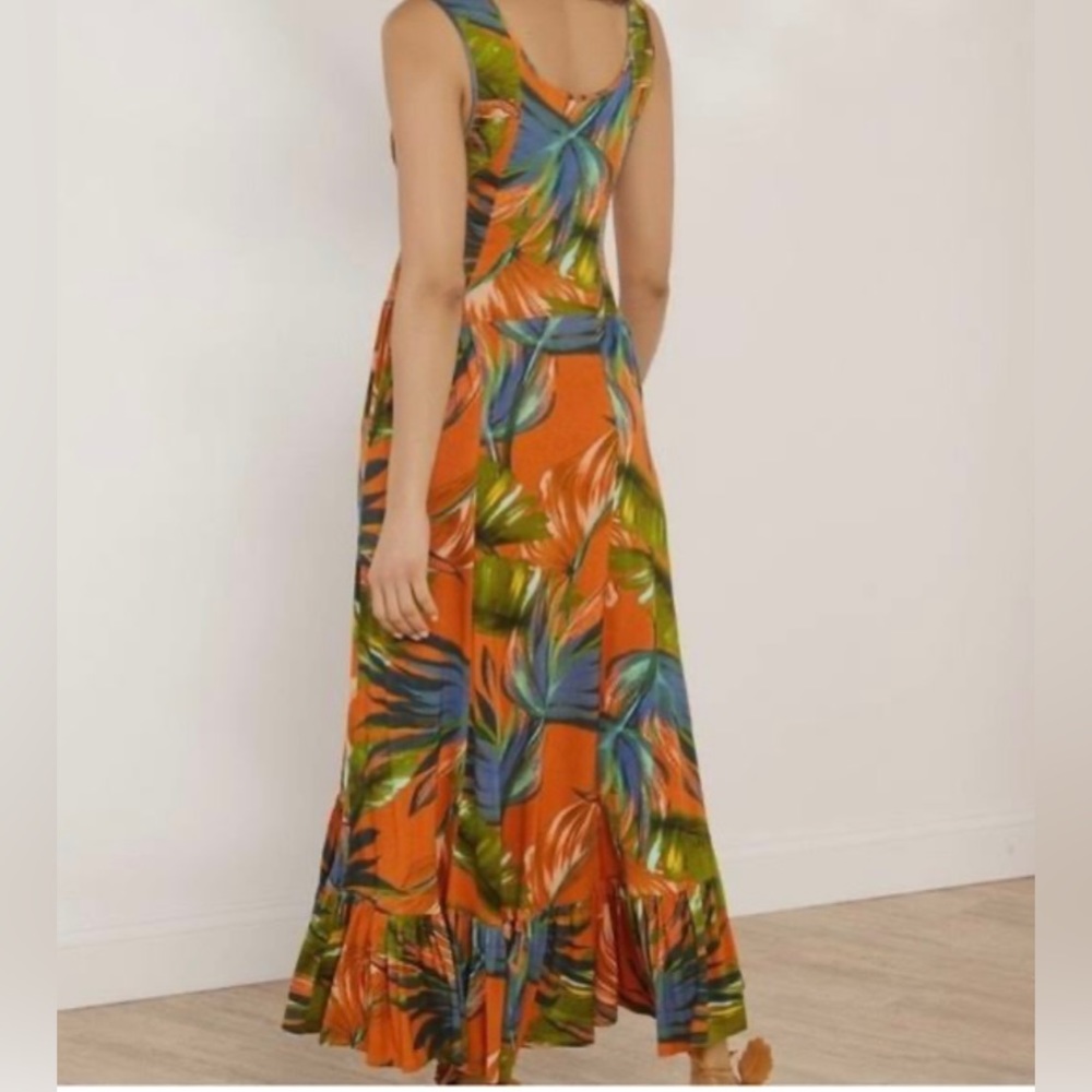 Soft Surrounding Fabiana Rouille Palms Hi
Low Jersey Ruffle Hem Dress - Picture 2 of 7